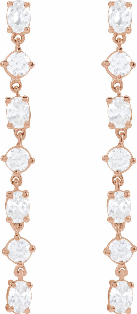 14K Rose 1 1/5 CTW Lab-Grown Diamond Dangle Earrings