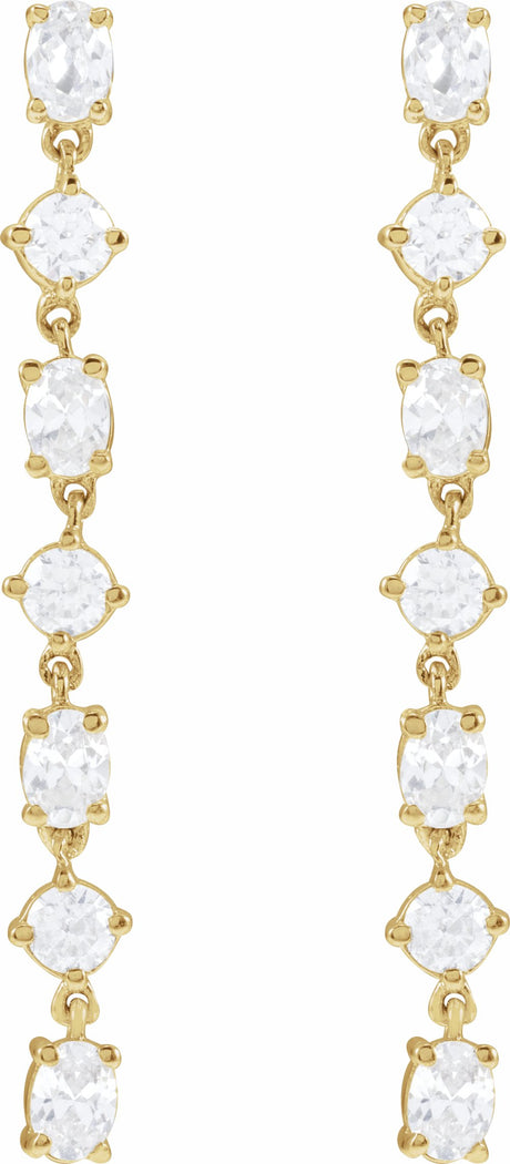 14K Yellow Gold Vermeil 1 1/5 CTW Lab-Grown Diamond Seven-Stone Dangle Earrings