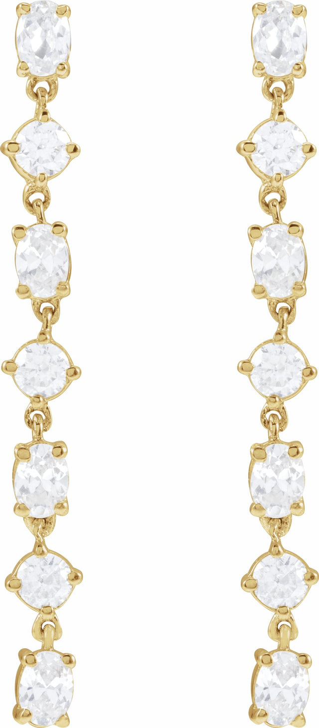 14K Yellow Gold Vermeil 1 1/5 CTW Lab-Grown Diamond Seven-Stone Dangle Earrings