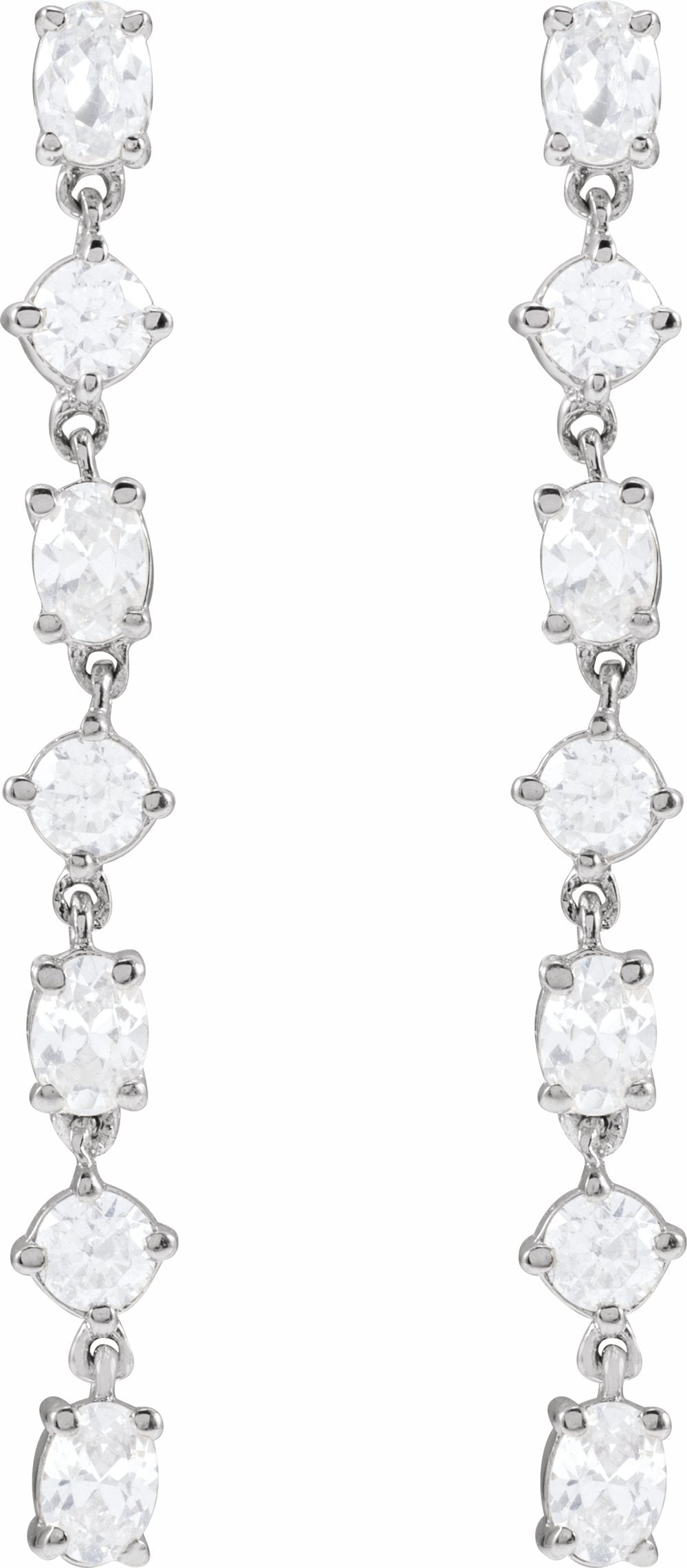 14K White 1 1/5 CTW Lab-Grown Diamond  Dangle Earrings