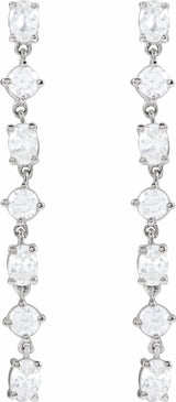 14K White 1 1/5 CTW Lab-Grown Diamond  Dangle Earrings