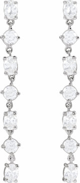 14K White Gold 1 1/5 CTW Lab-Grown Diamond  Dangle Earrings
