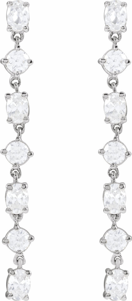 14K White Gold 1 1/5 CTW Lab-Grown Diamond  Dangle Earrings