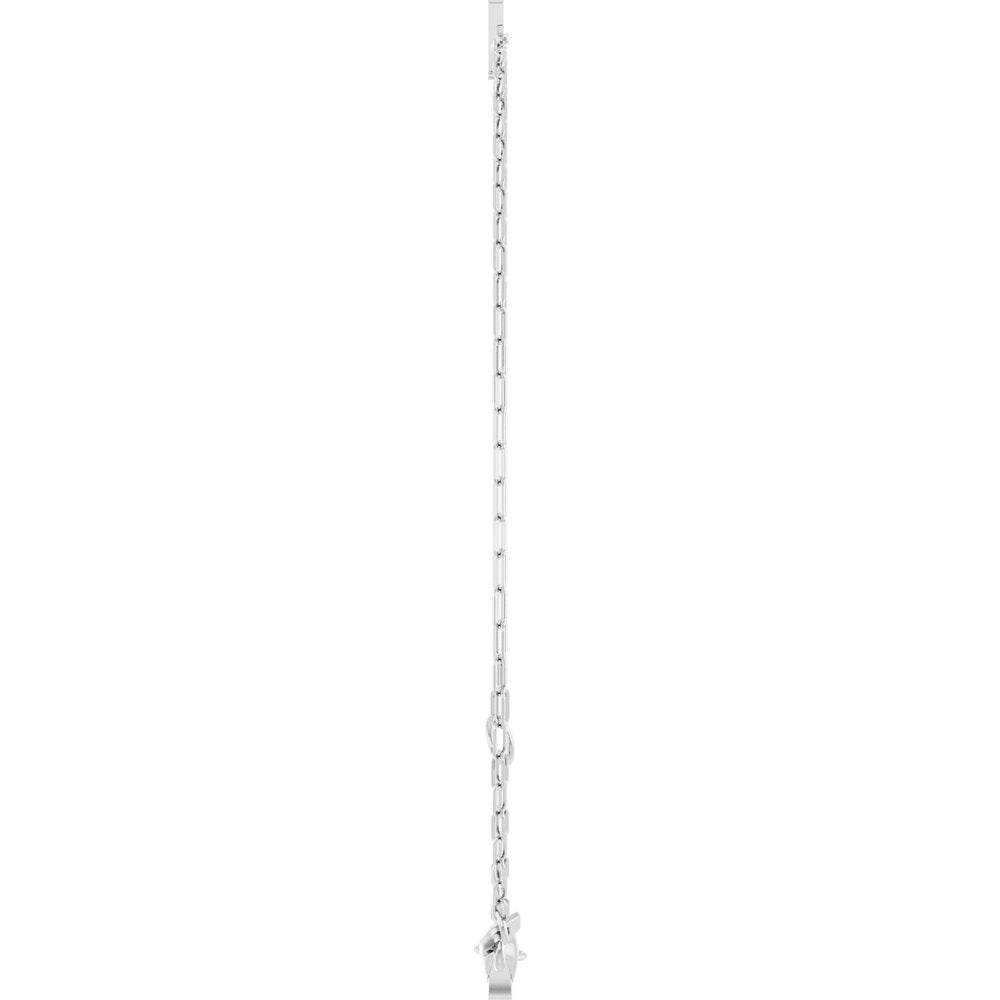 14K White Sans Serif Initial L 6 1/2-7 1/2" Bracelet