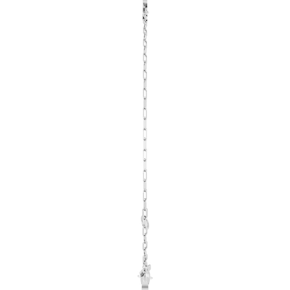 14K White Sans Serif Initial Z 6 1/2-7 1/2" Bracelet