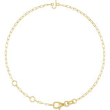 14K Yellow Gold Sans Serif Initial J 6 1/2-7 1/2" Bracelet