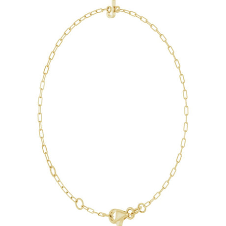 14K Yellow Gold Sans Serif Initial J 6 1/2-7 1/2" Bracelet