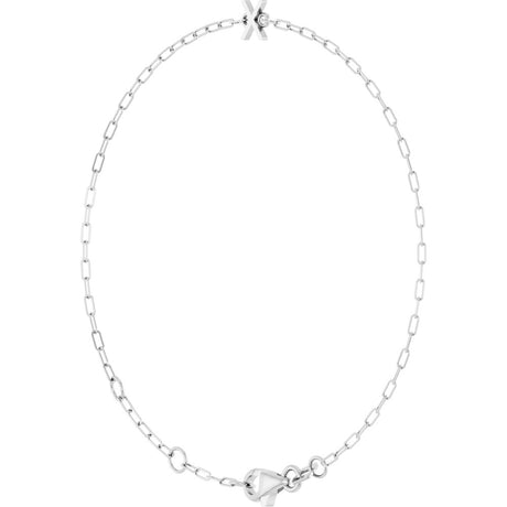 Sterling Silver Sans Serif Initial X 6 1/2-7 1/2" Bracelet