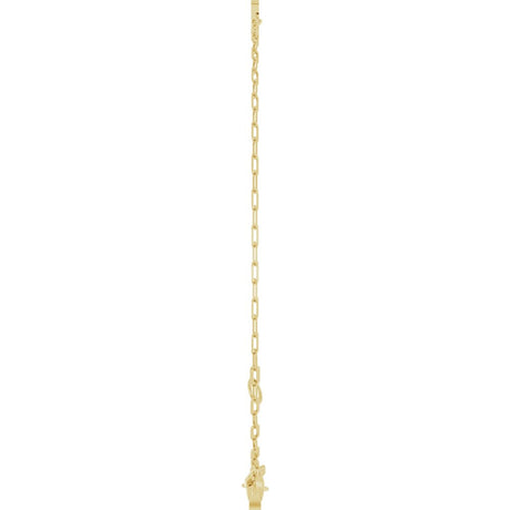 14K Yellow Sans Serif Initial T 6 1/2-7 1/2" Bracelet