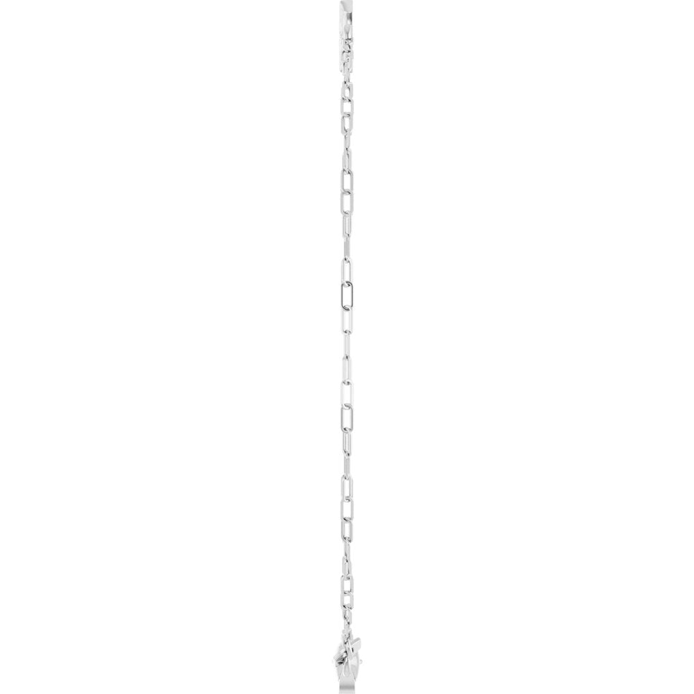 14K White Gold Sideways Cross 7" Bracelet