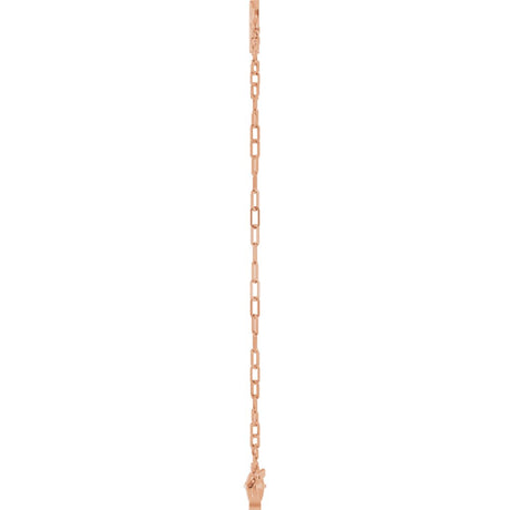 14K Rose Sideways Cross 7" Bracelet