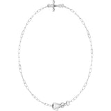 Sterling Silver Sideways Cross 7" Bracelet