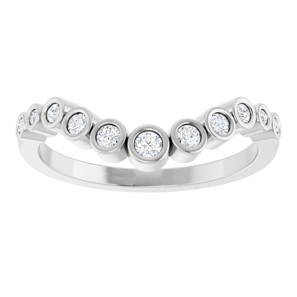 14K White 1/5 CTW Natural Diamond Contour Band