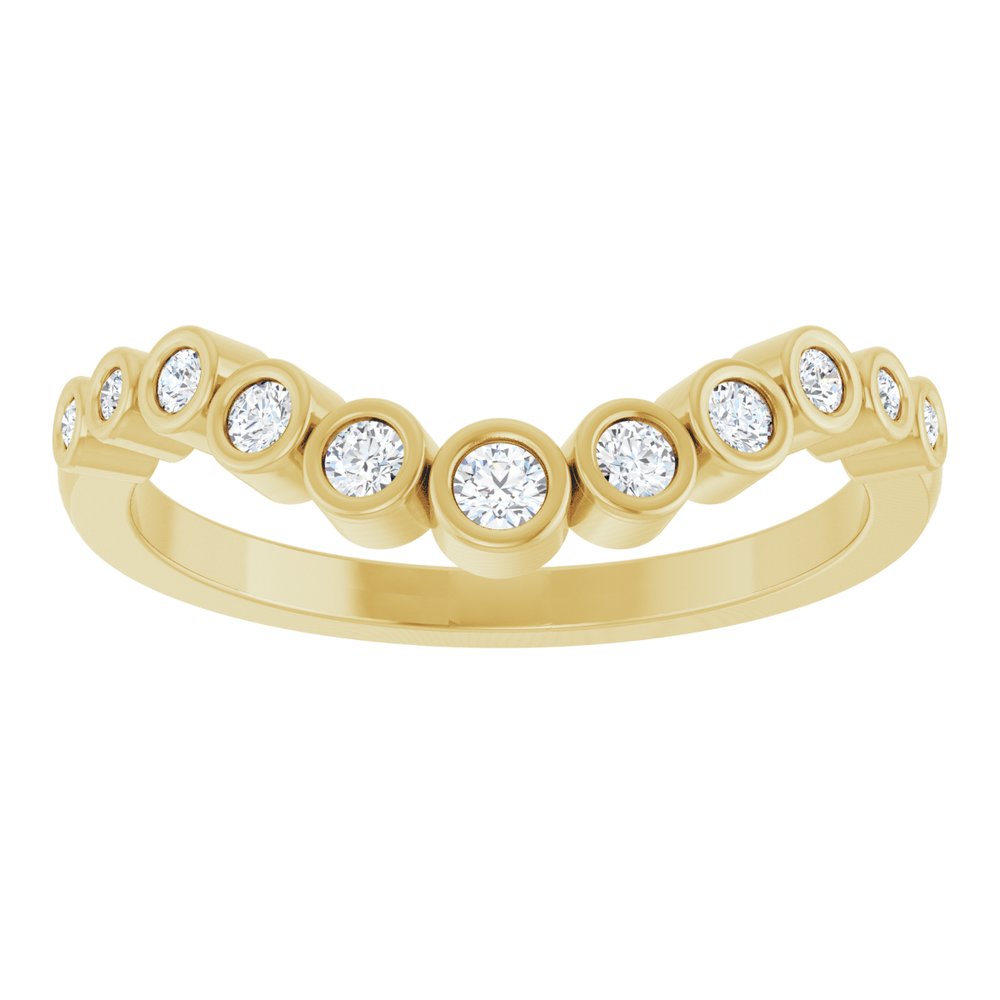 14K Yellow 1/5 CTW Natural Diamond Contour Band