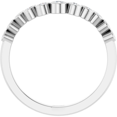 14K White 1/5 CTW Lab-Grown Diamond Contour Band