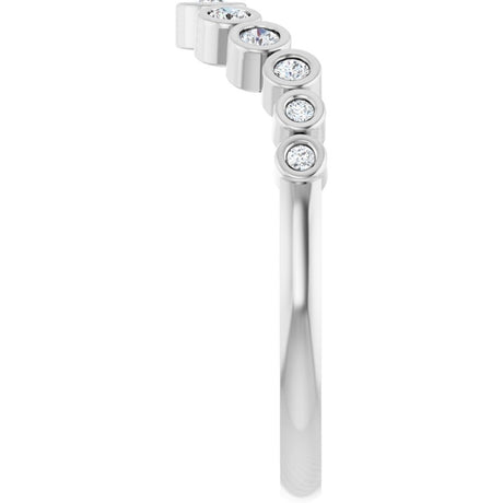 14K White 1/5 CTW Natural Diamond Contour Band