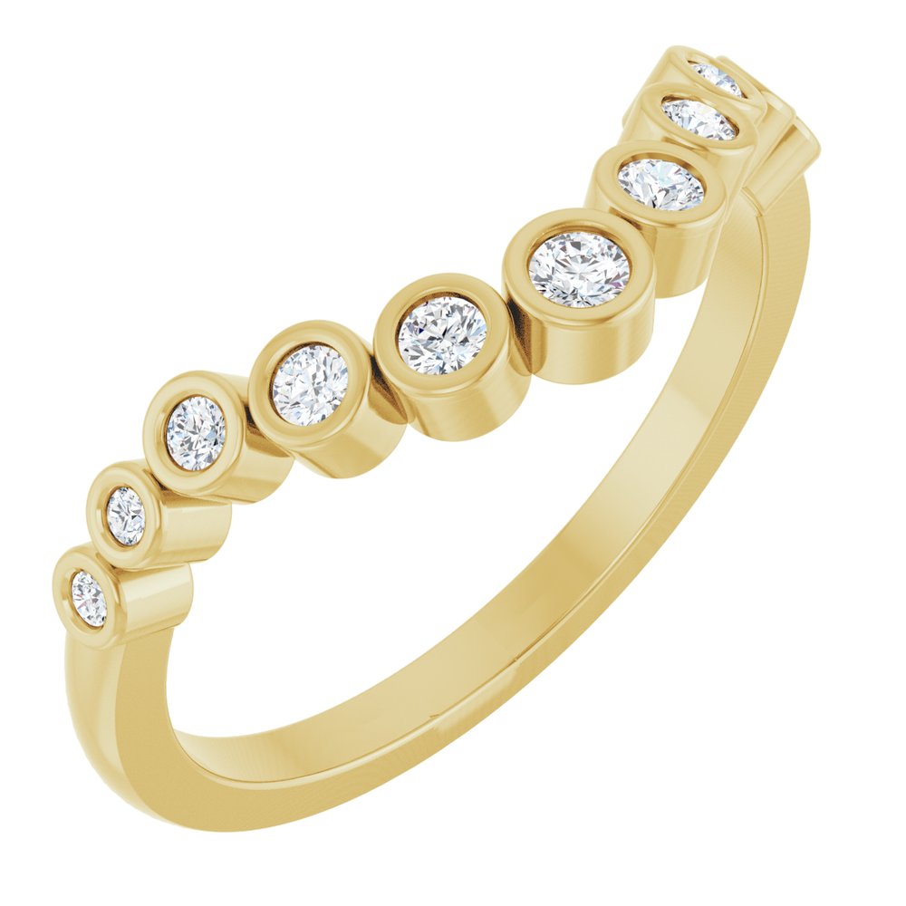 14K Yellow 1/5 CTW Natural Diamond Contour Band