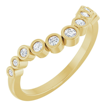 14K Yellow 1/5 CTW Natural Diamond Contour Band