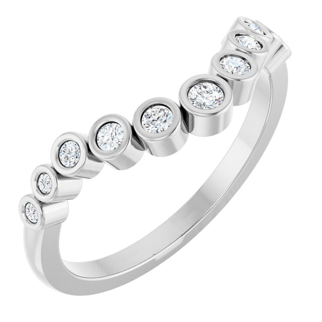 14K White 1/5 CTW Lab-Grown Diamond Contour Band