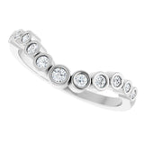 14K White 1/5 CTW Natural Diamond Contour Band