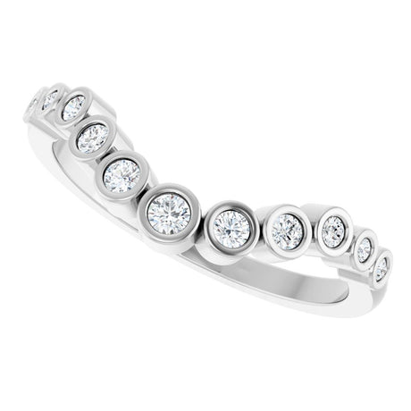 14K White 1/5 CTW Lab-Grown Diamond Contour Band