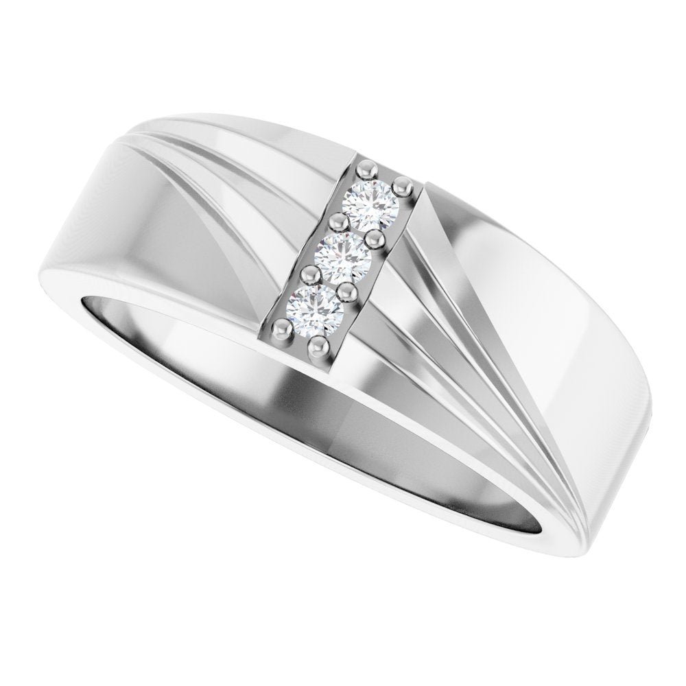 14K White 1/10 CTW Lab-Grown Diamond Band