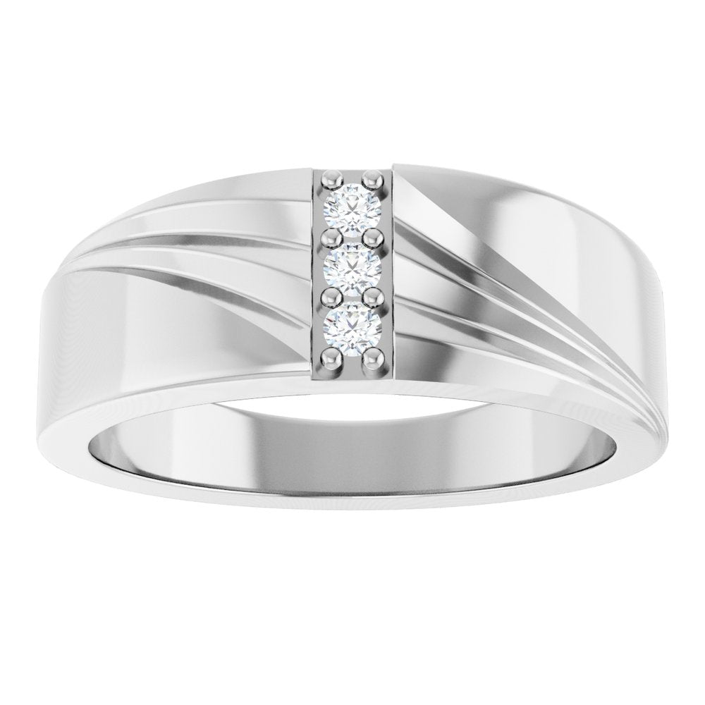14K White 1/10 CTW Lab-Grown Diamond Band