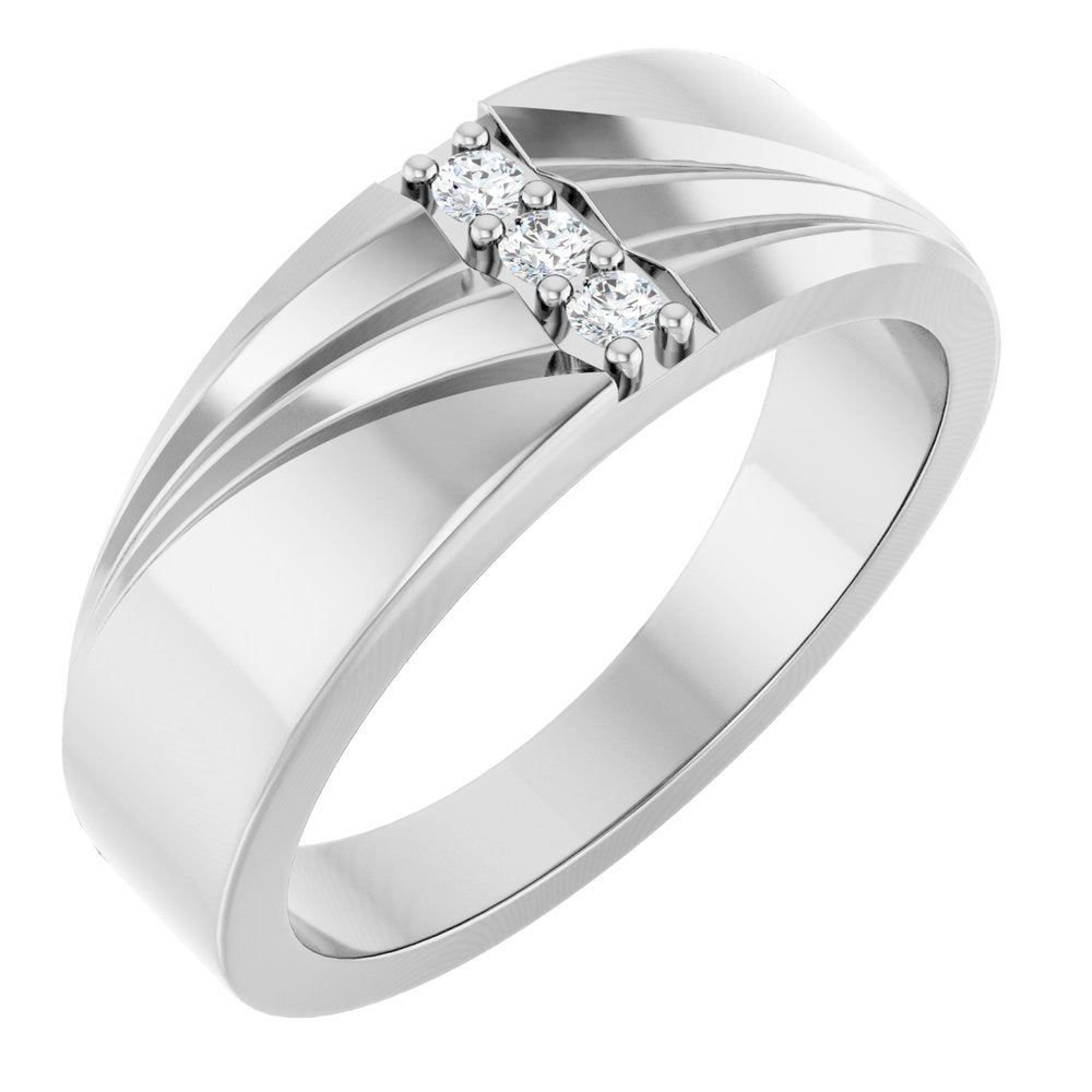 14K White 1/10 CTW Lab-Grown Diamond Band