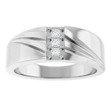 14K White 1/8 CTW Lab-Grown Diamond Band