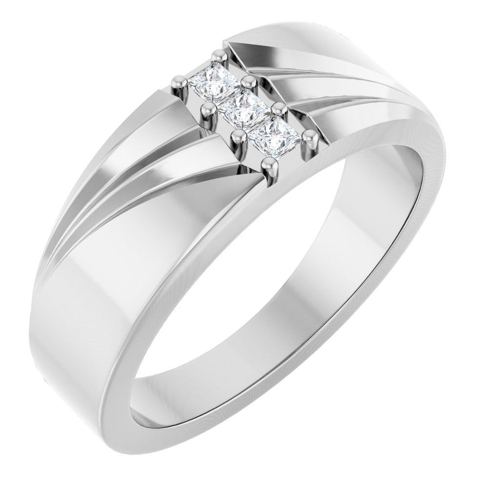14K White 1/8 CTW Lab-Grown Diamond Band