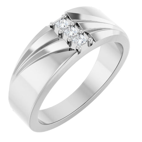 14K White 1/8 CTW Lab-Grown Diamond Band