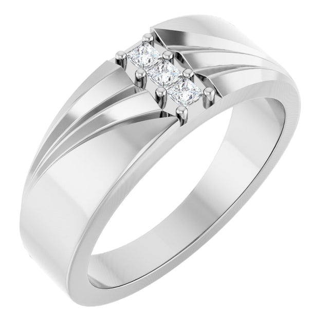 14K White 1/8 CTW Lab-Grown Diamond Band