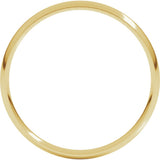 14K Yellow Gold 2.5 mm Ultra-Lightweight Comfort-Fit Half Round Band Size 6