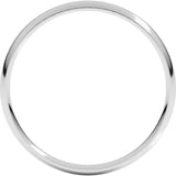 14K White 2.5 mm Ultra-Lightweight Half Round Band Size 10