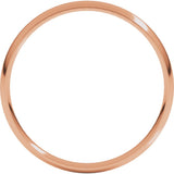 10K Rose Gold 2.5 mm Ultra-Lightweight Comfort-Fit Half Round Band Size 5.5
