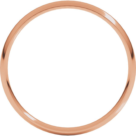 10K Rose Gold 2.5 mm Ultra-Lightweight Comfort-Fit Half Round Band Size 5.5