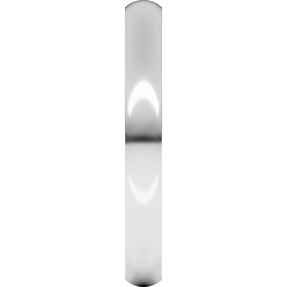 14K White Gold 2.5 mm Ultra-Lightweight Comfort-Fit Half Round Band Size 6