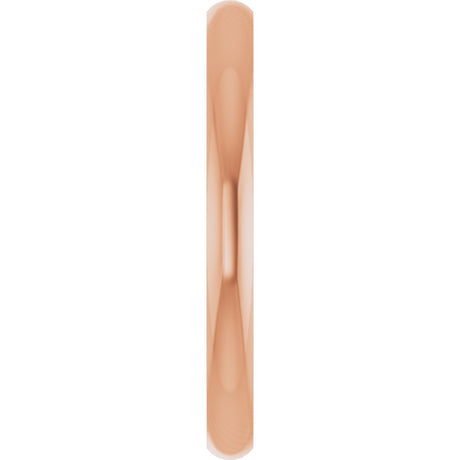 14K Rose Gold 2 mm Ultra-Lightweight Comfort-Fit Half Round Band Size 7