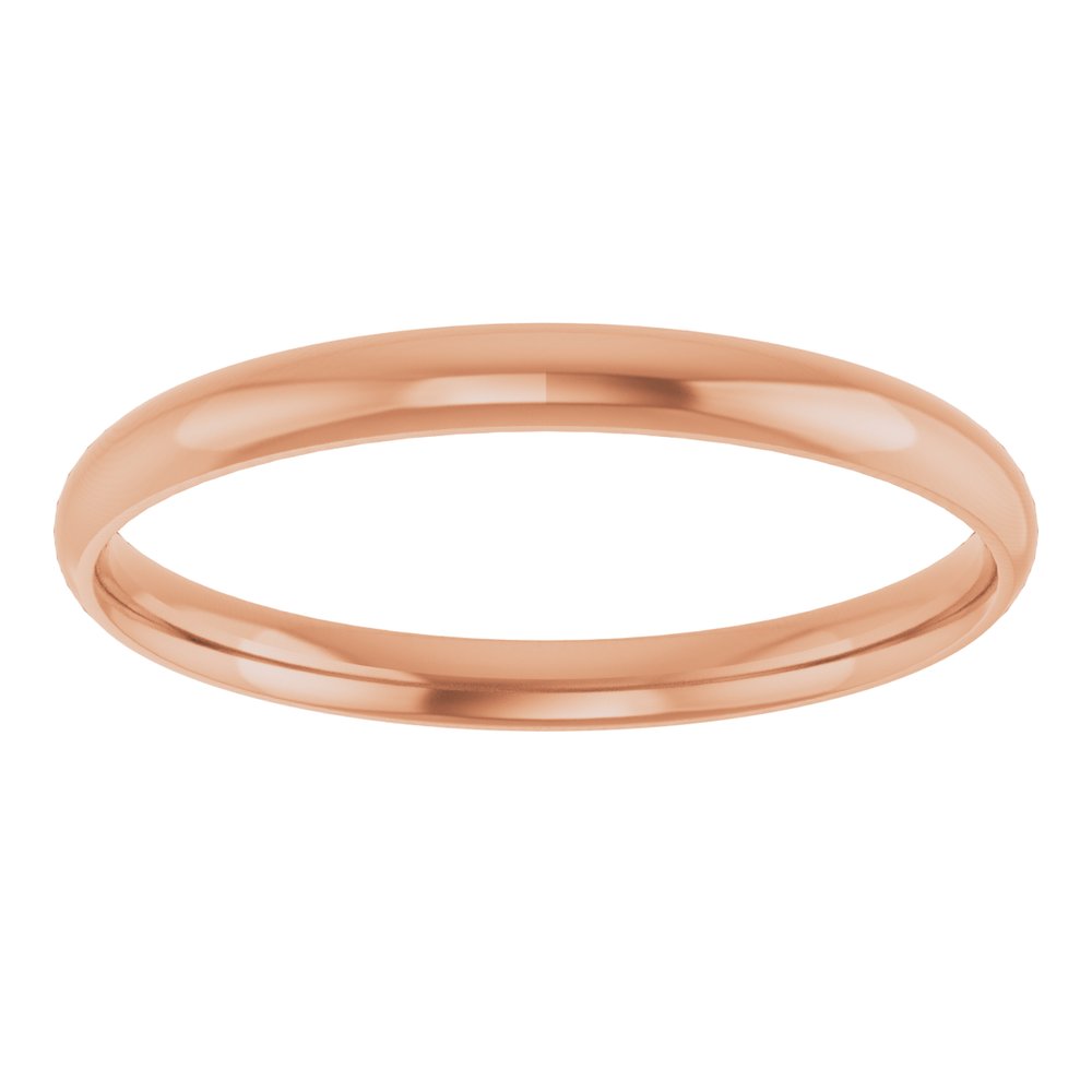 10K Rose 2 mm Ultra-Lightweight Half Round Band Size 5