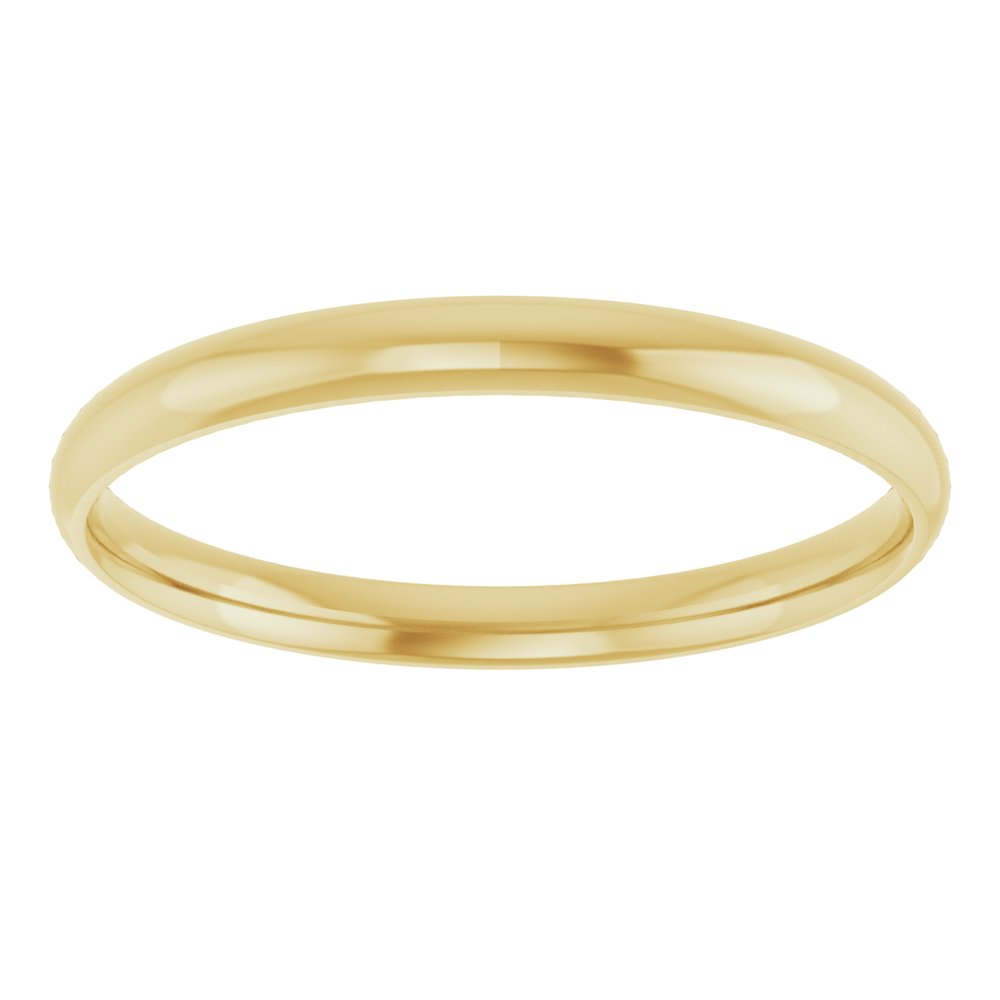 14K Yellow 2 mm Ultra-Lightweight Half Round Band Size 6