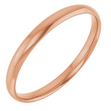 10K Rose 2 mm Ultra-Lightweight Half Round Band Size 5