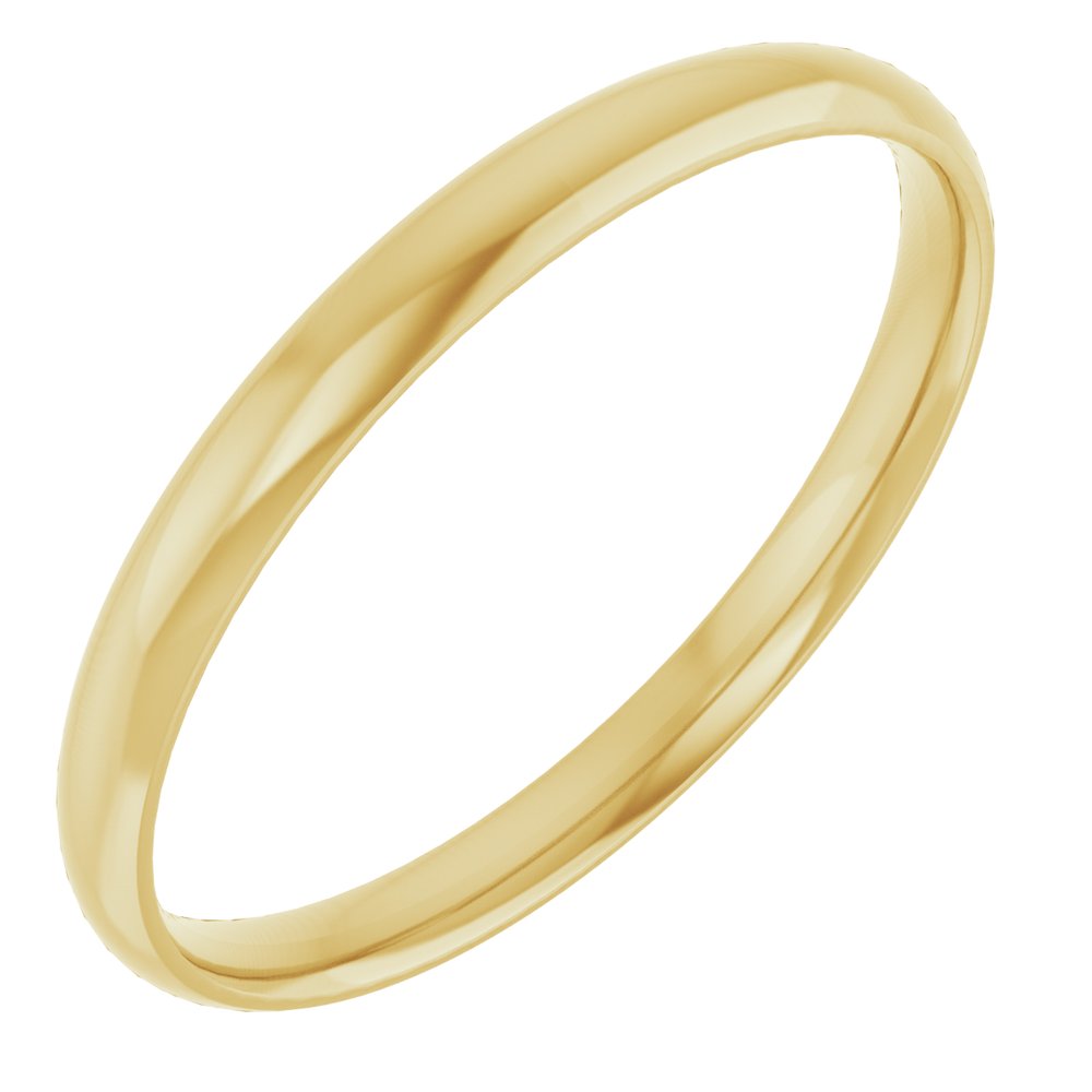 10K Yellow Gold 2 mm Ultra-Lightweight Comfort-Fit Half Round Band Size 5.5