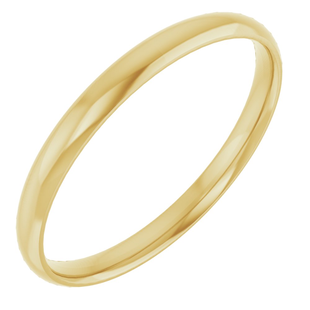 10K Yellow 2 mm Ultra-Lightweight Half Round Band Size 7.5