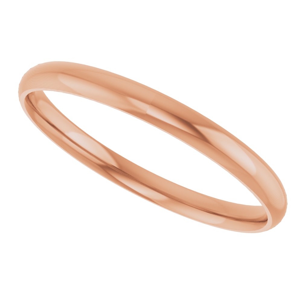 10K Rose 2 mm Ultra-Lightweight Half Round Band Size 5