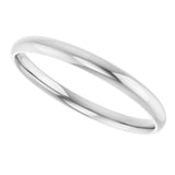 Platinum 2 mm Ultra-Lightweight Comfort-Fit Half Round Band Size 6.5