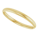 10K Yellow 2 mm Ultra-Lightweight Half Round Band Size 7.5