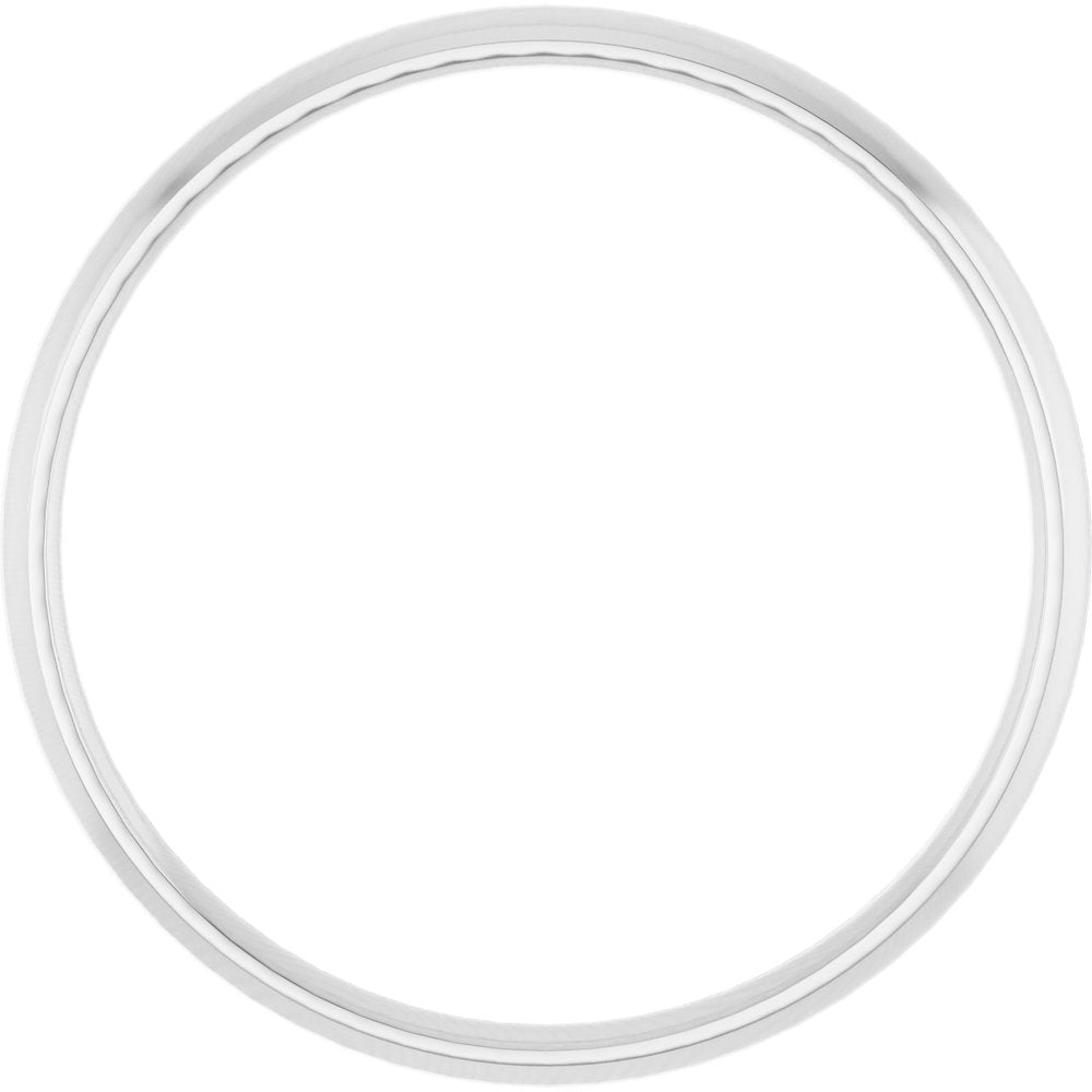 10K White Gold 2 mm Ultra-Lightweight Comfort-Fit Half Round Band Size 6