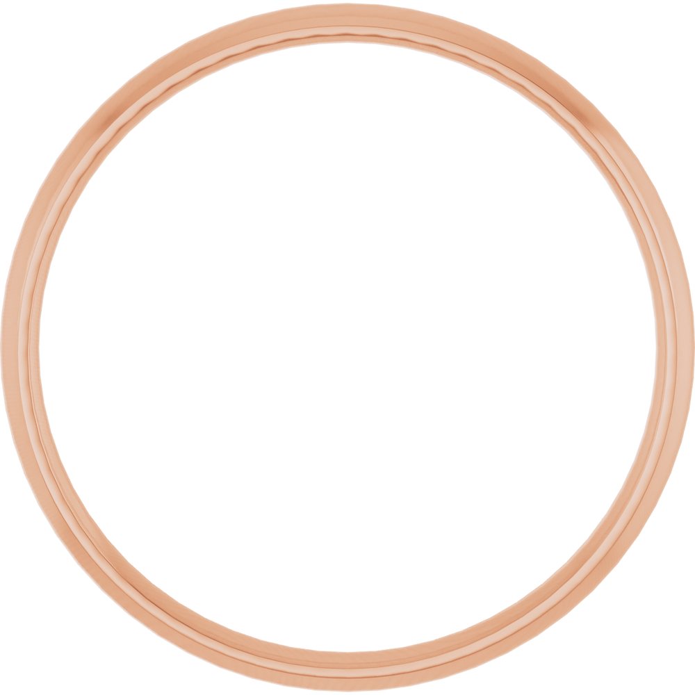 18K Rose Gold 2 mm Ultra-Lightweight Comfort-Fit Half Round Band Size 8