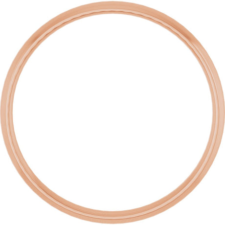 14K Rose Gold 2 mm Ultra-Lightweight Comfort-Fit Half Round Band Size 7
