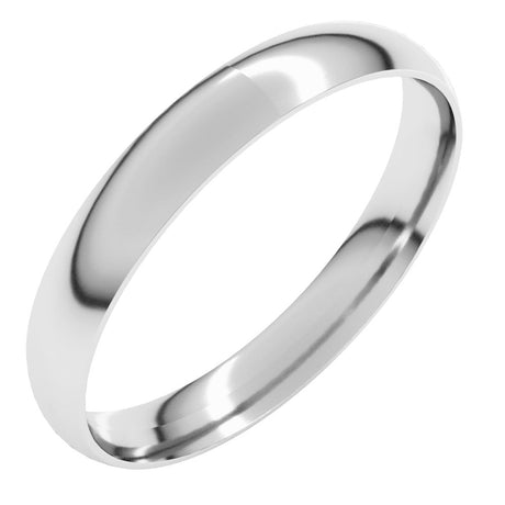14K White Gold 3 mm Ultra-Lightweight Comfort-Fit Half Round Band Size 7